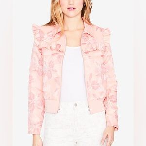 Rachel Roy pink floral bomber jacket